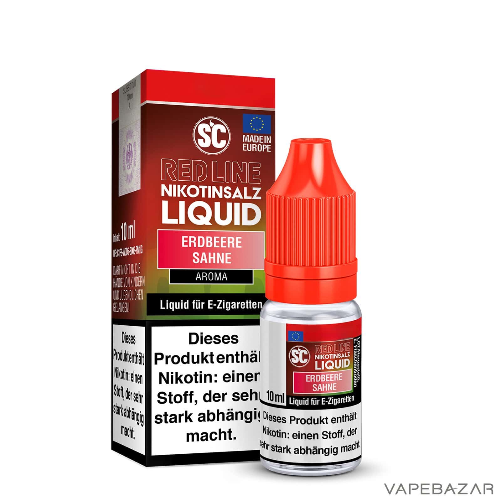SC Red Line Nikotinsalz Liquid Erdbeere Sahne2 | Vapebazar Sc Red Line Nikotinsalz Liquid Erdbeere Sahne