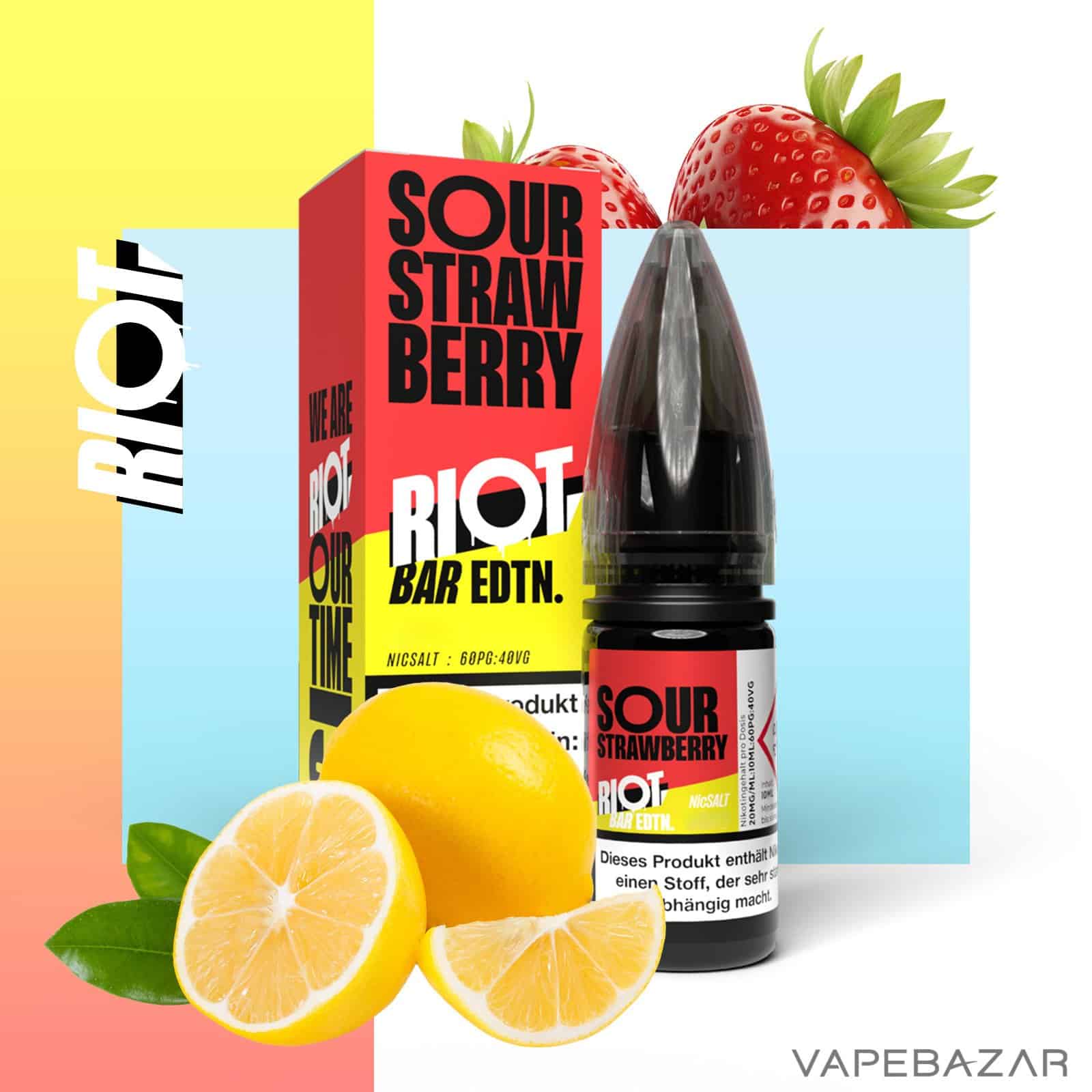 SourStrawbery | Vapebazar Vapebazar Riot Salt Bar Edition Sour Strawberry