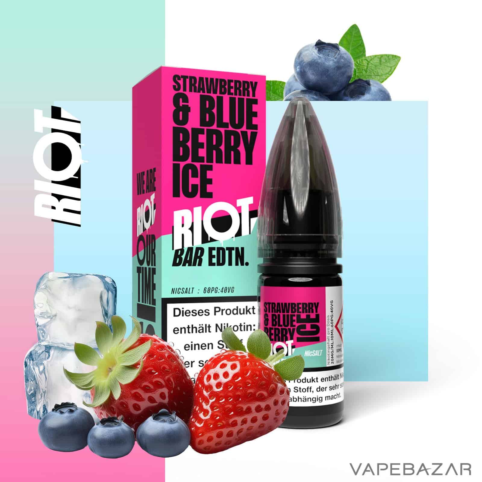 StrawberryBlueberry | Vapebazar Vapebazar Riot Salt Bar Edition Strawberry &Amp; Blueberry