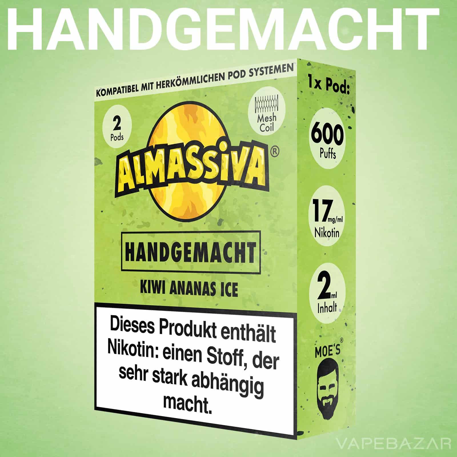 Almassiva Pods Handgemacht 2 | Vapebazar Almassiva Prefilled Pods Handgemacht