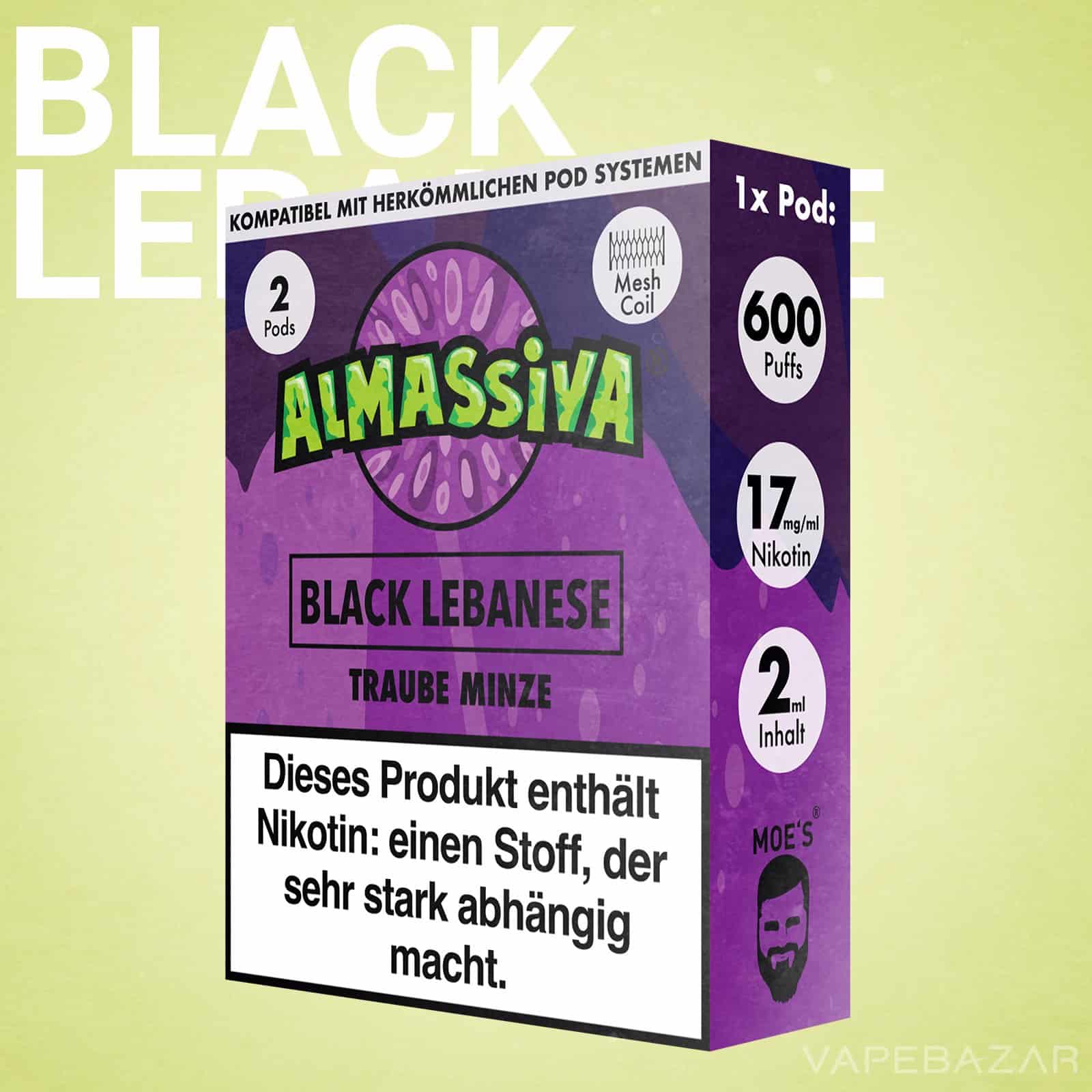 Almassiva PodsBlack Lebanese 2 | Vapebazar Almassiva Prefilled Pods Black Lebanese
