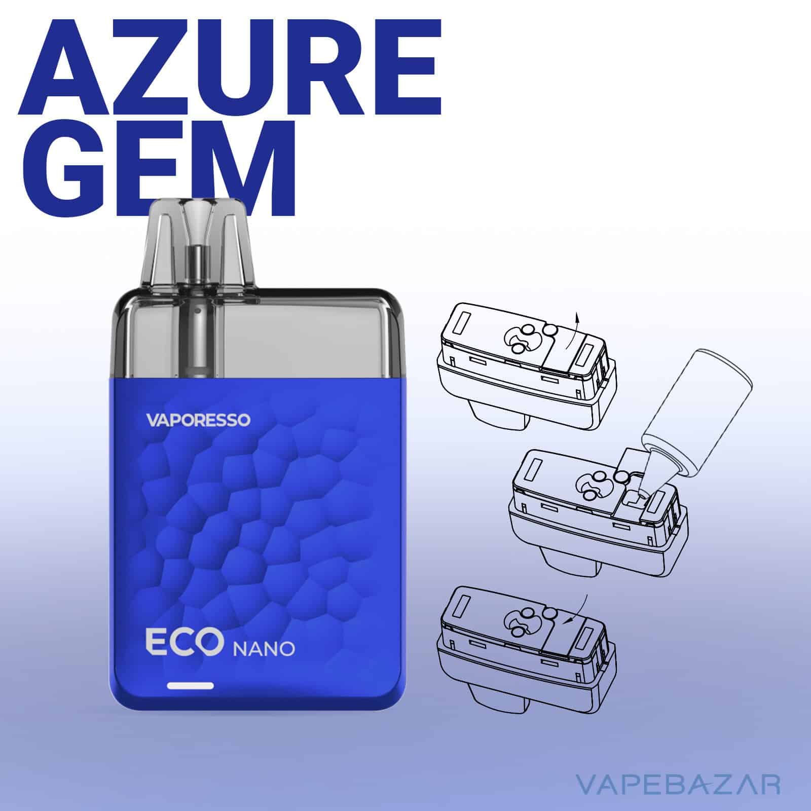 AzureGem2 | Vapebazar Vaporesso Eco Nano Kit - Azure Gem