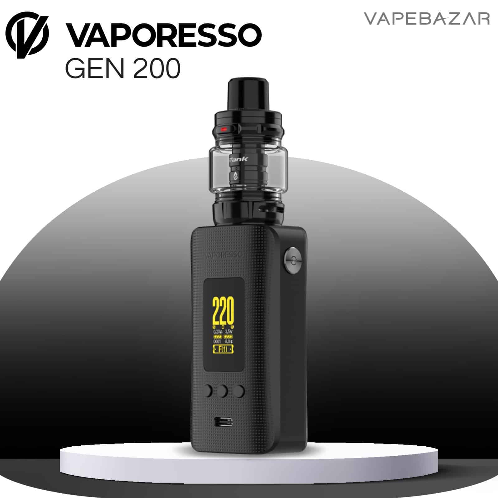 Black 1 | Vapebazar Vaporesso Gen 200 Itank 2 Edition Vapebazar