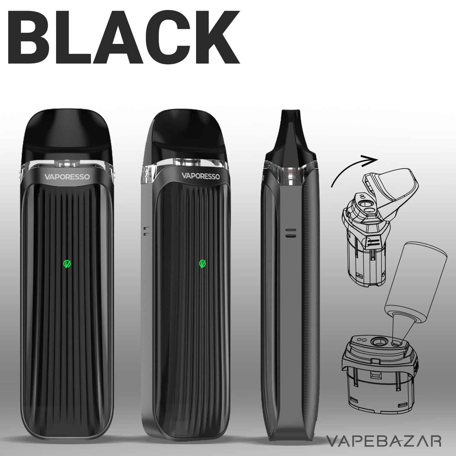 Black2 | Vapebazar Vaporesso Luxe Qs Black