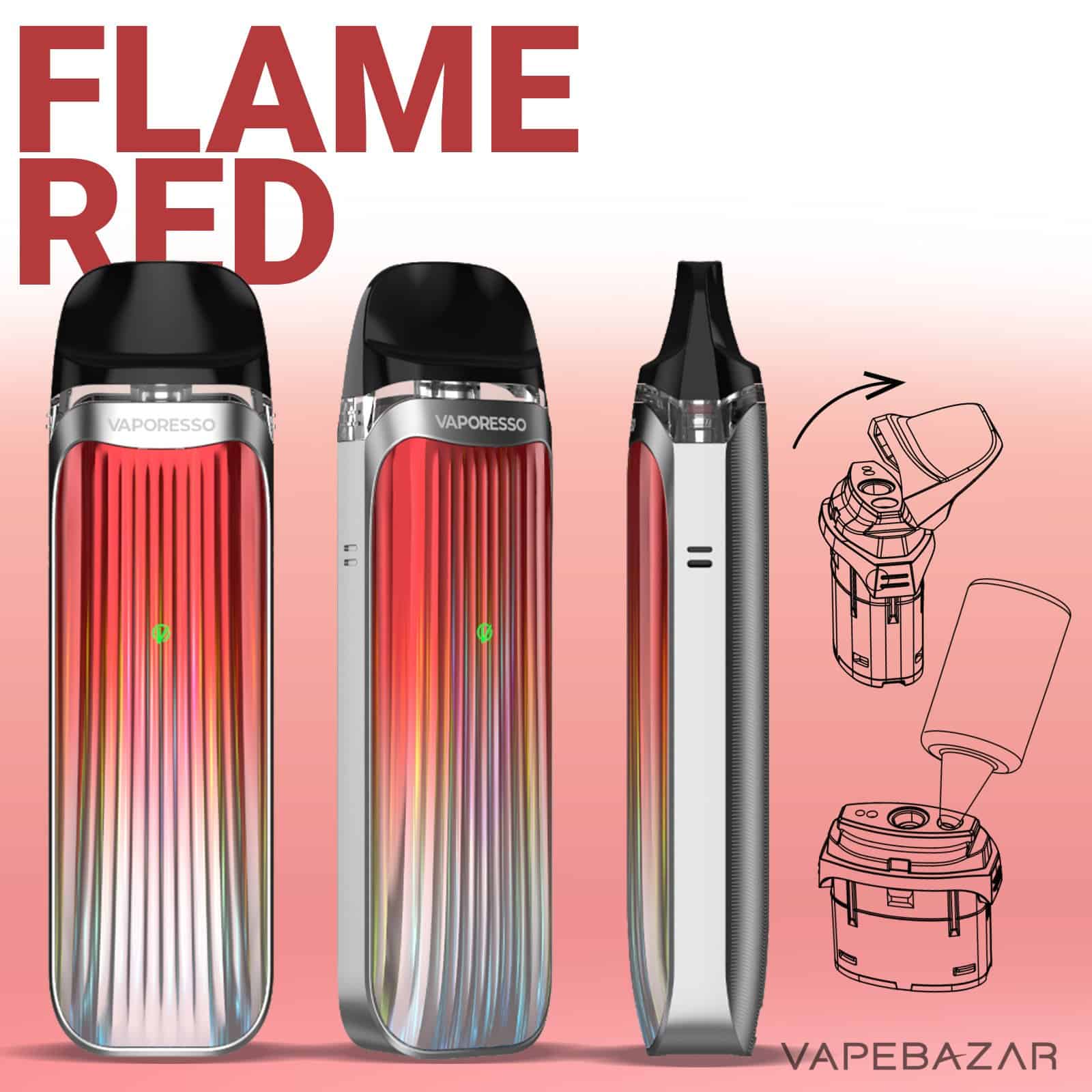 Flame Red2 | Vapebazar Vaporesso Luxe Qs Flame Red