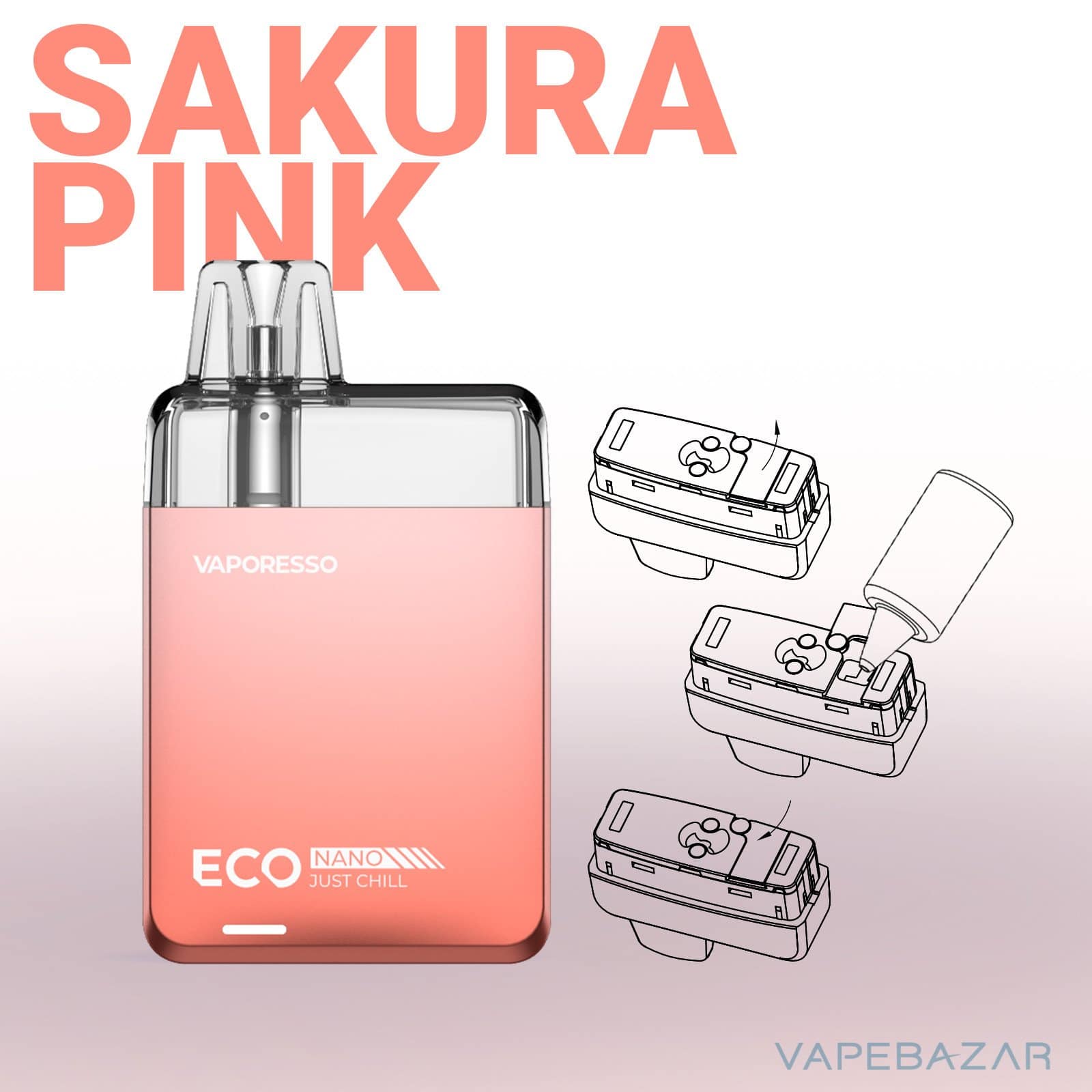 SakuraPink2 | Vapebazar Vaporesso Eco Nano Kit - Sakura Pink