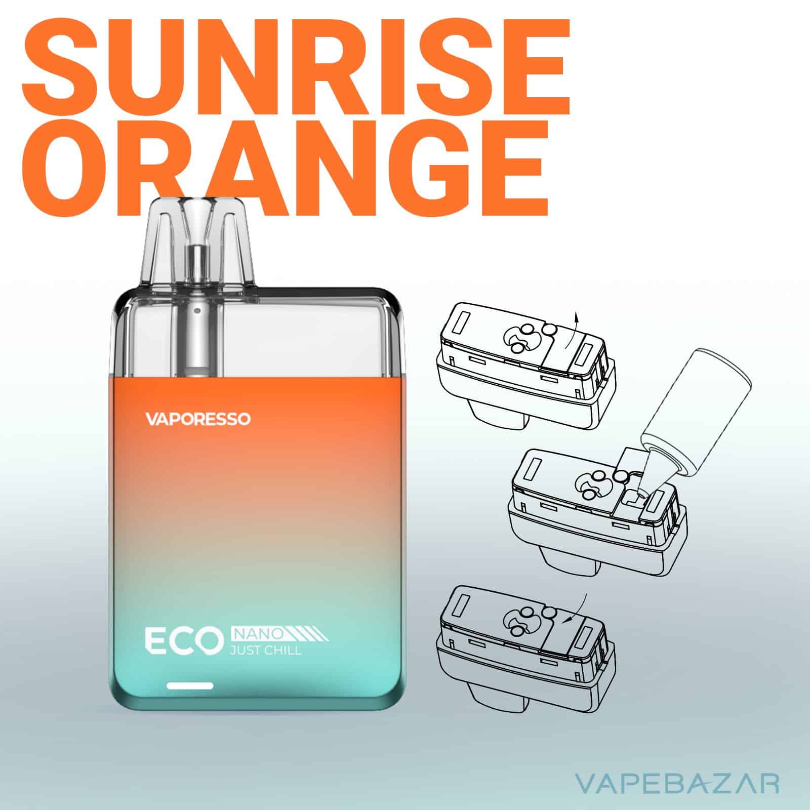 SunriseOrange2 | Vapebazar Vaporesso Eco Nano Kit - Sunrise Orange