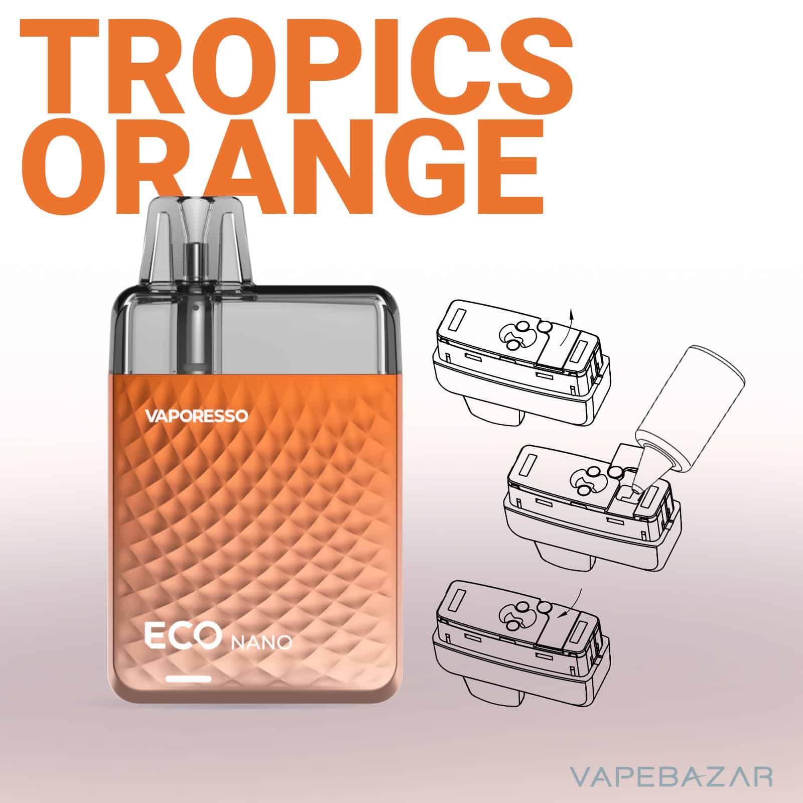 TropicsOrange2 | Vapebazar Vaporesso Eco Nano Kit - Tropics Orange