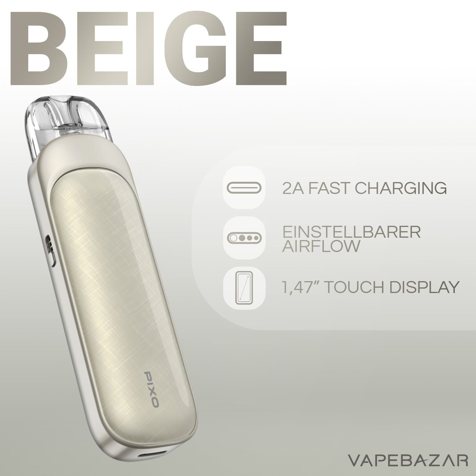 Aspire Pixo Pod Kit Beige 2 | Vapebazar Aspire Pixo Pod Kit Beige