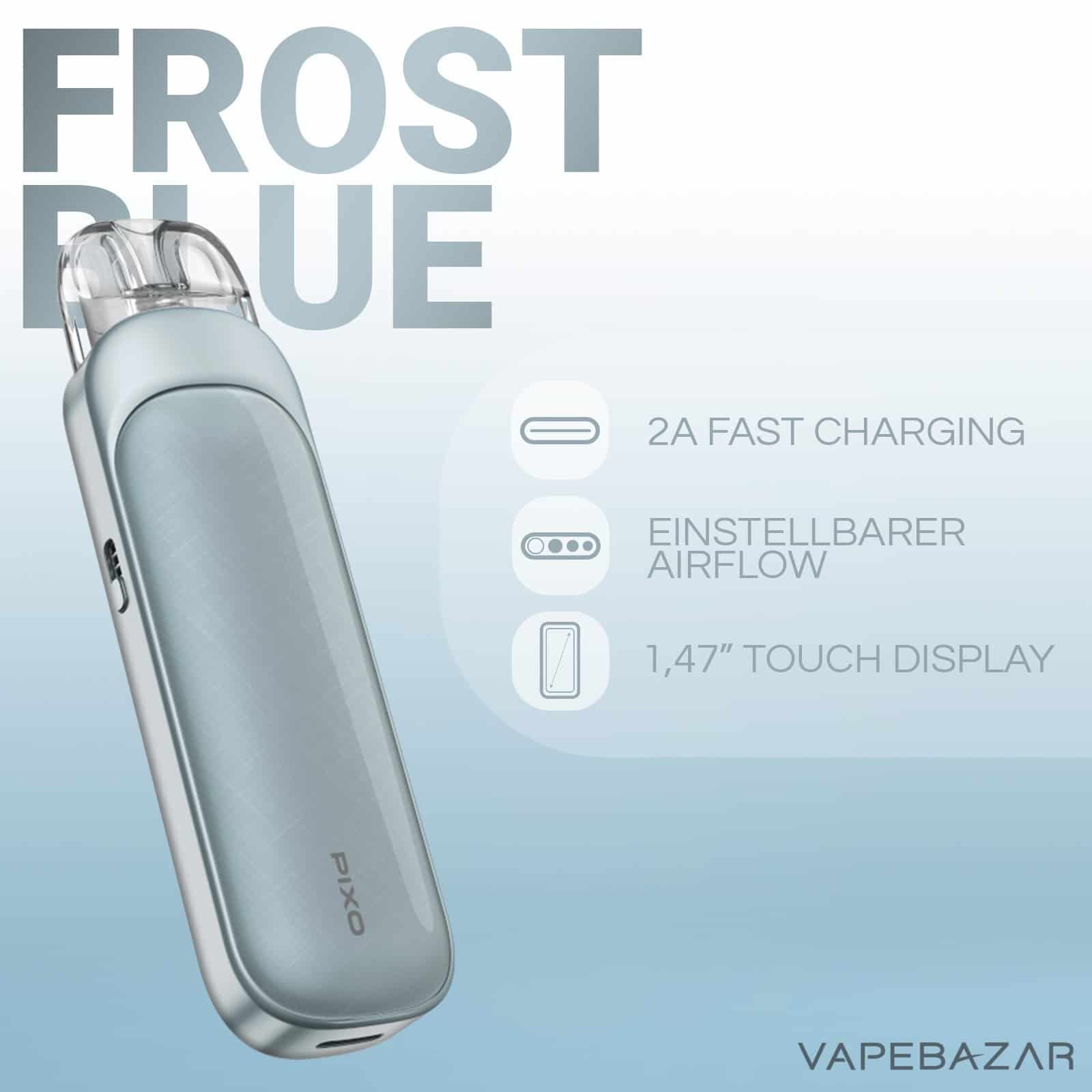 Aspire Pixo Pod Kit Frost Blue 2 | Vapebazar Aspire Pixo Pod Kit Frost Blue