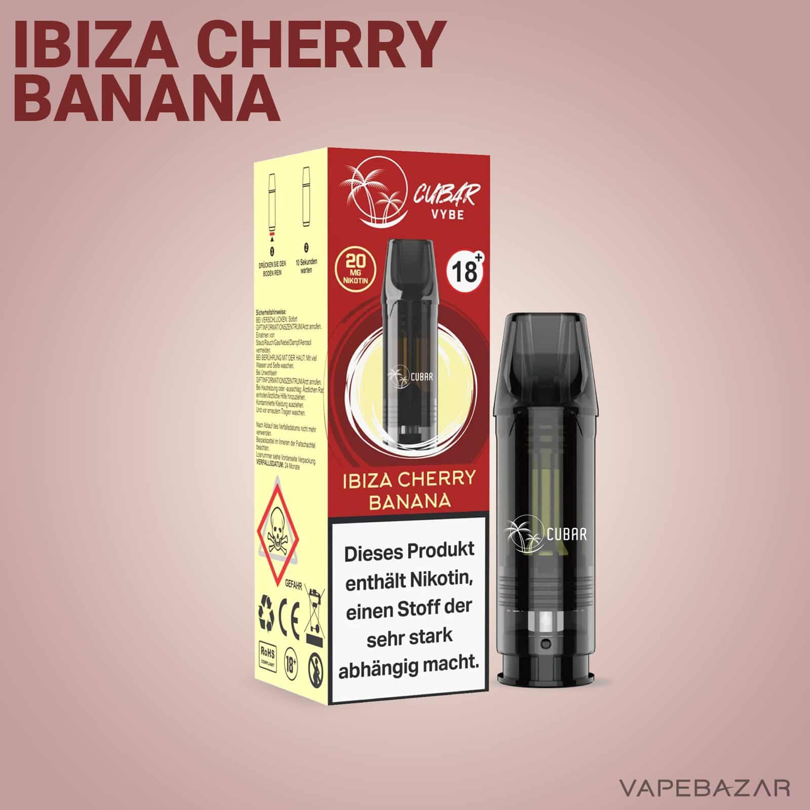 Cubar Vybe Ibiza Cherry Banana 2 1 | Vapebazar Cubar Vybe Pod Ibiza Cherry Banana