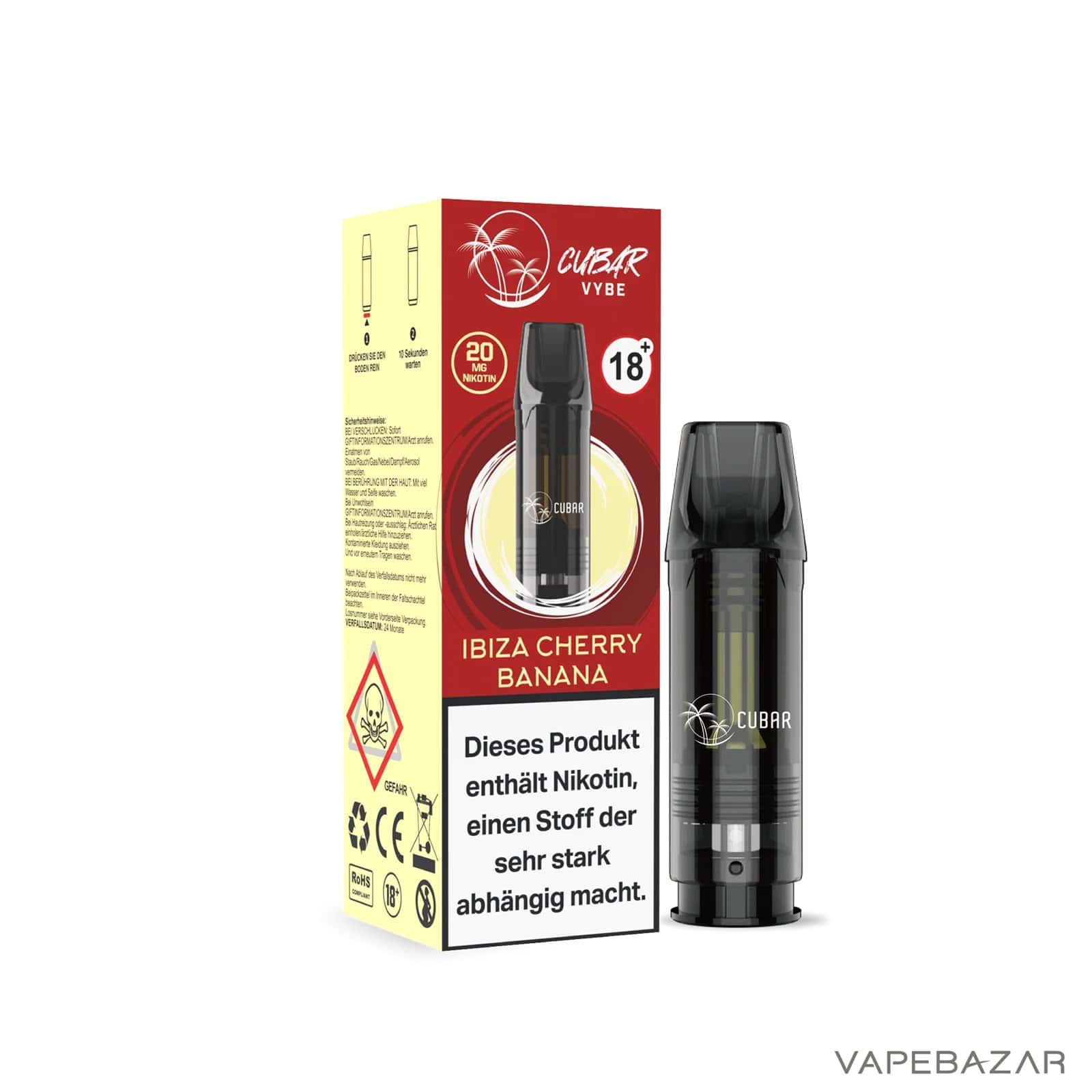 Cubar Vybe Ibiza Cherry Banana 3 | Vapebazar Cubar Vybe Pod Ibiza Cherry Banana