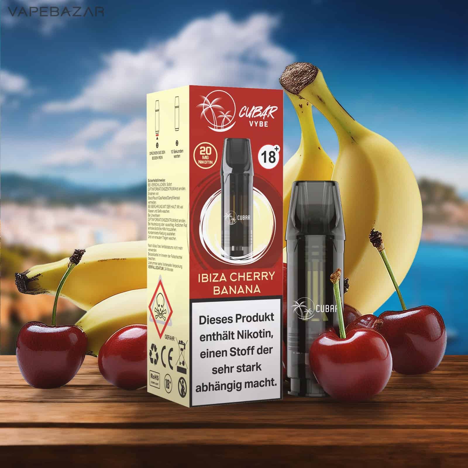 Cubar Vybe Ibiza Cherry Banana | Vapebazar Cubar Vybe Pod Ibiza Cherry Banana
