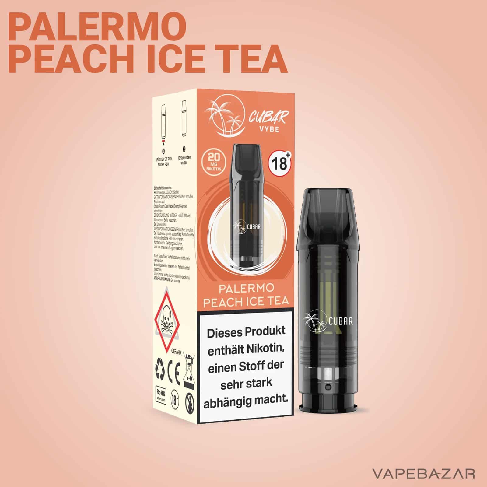 Cubar Vybe Palermo Peach Ice Tea 2 | Vapebazar Cubar Vybe Pod Palermo Peach Ice Tea
