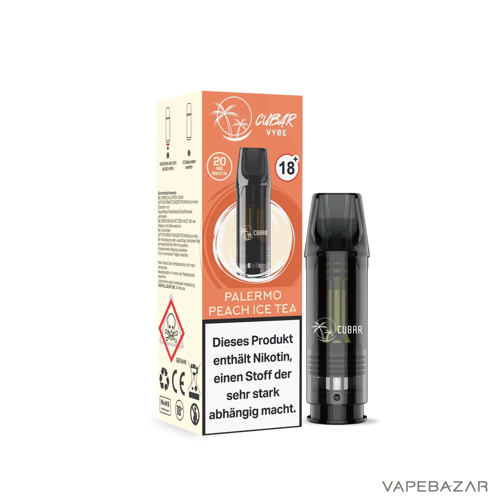 Cubar Vybe Palermo Peach Ice Tea 3 | Vapebazar Cubar Vybe Pod Palermo Peach Ice Tea