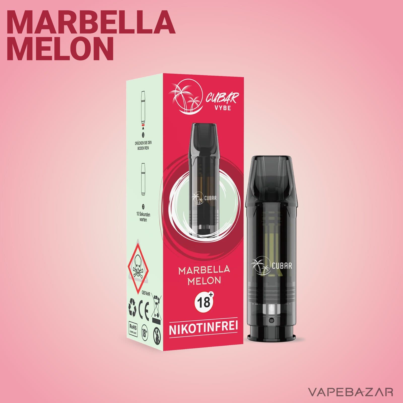 Cubar Vybe Pod Marbella Melon Nikotinfrei 2 | Vapebazar Cubar Vybe Pod Marbella Melon Nikotinfrei