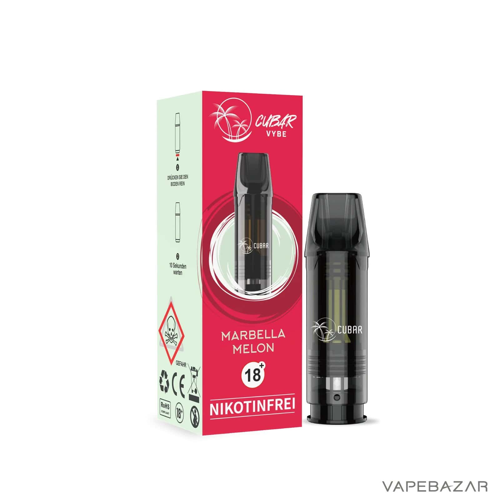 Cubar Vybe Pod Marbella Melon Nikotinfrei 3 | Vapebazar Cubar Vybe Pod Marbella Melon Nikotinfrei