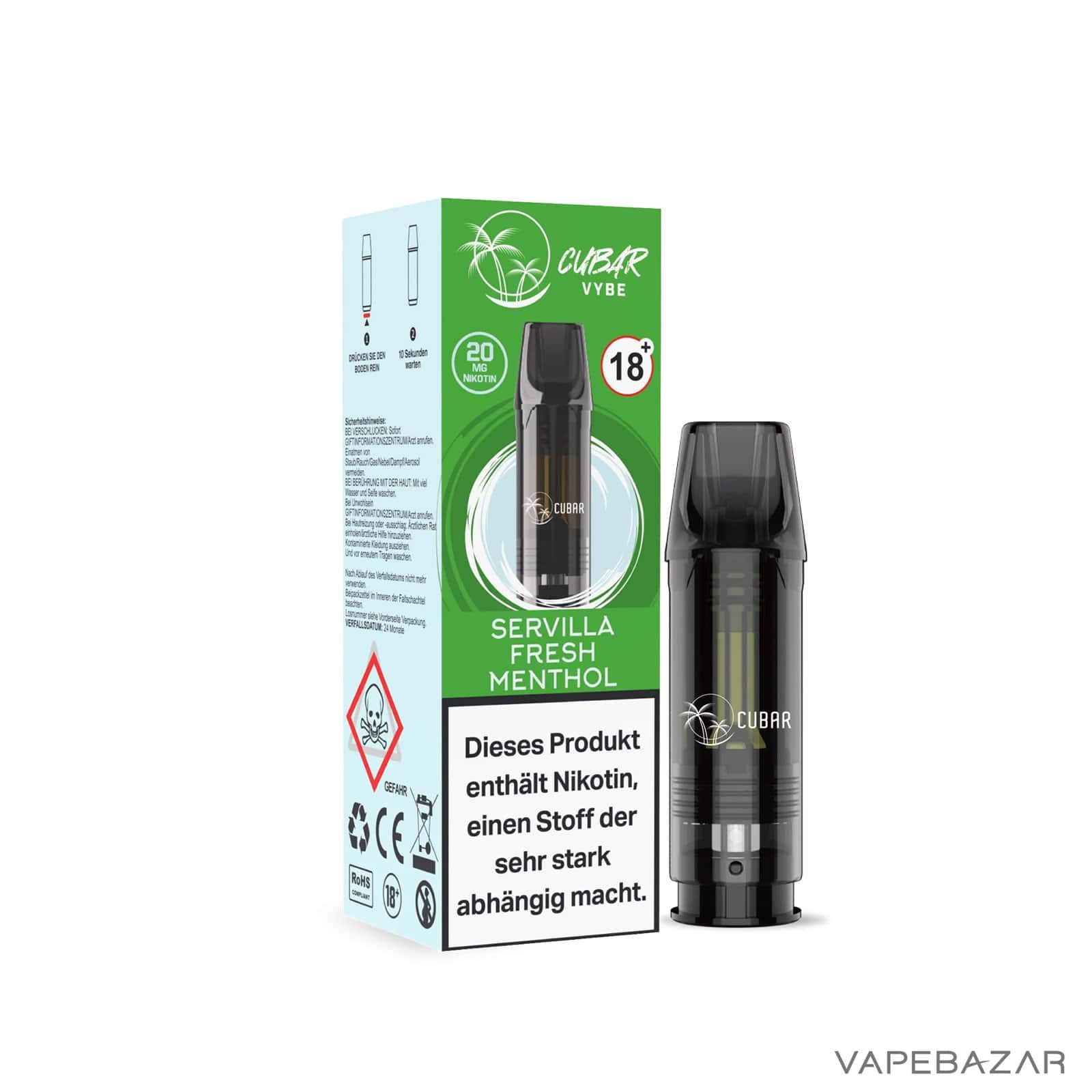 Cubar Vybe Servilla Fresh Menthol 3 | Vapebazar Cubar Pod Vybe Servilla Fresh Menthol