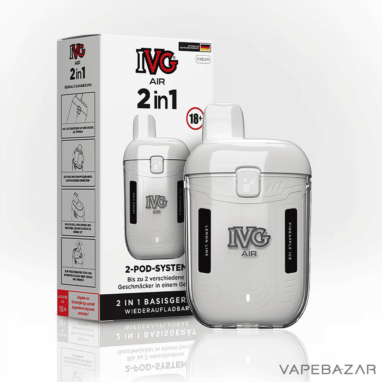 IVG Air 2 in 1 Pod Kit Cream 3 | Vapebazar Ivg Air 2 In 1 Pod Kit Cream 2