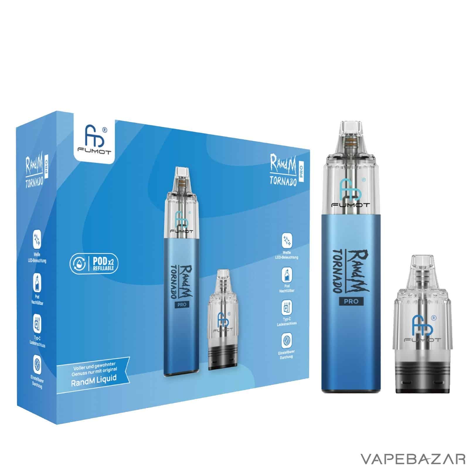 RandM Tornado Pro Pod Kit Blue 3 | Vapebazar Randm Tornado Pro Pod Kit Blue