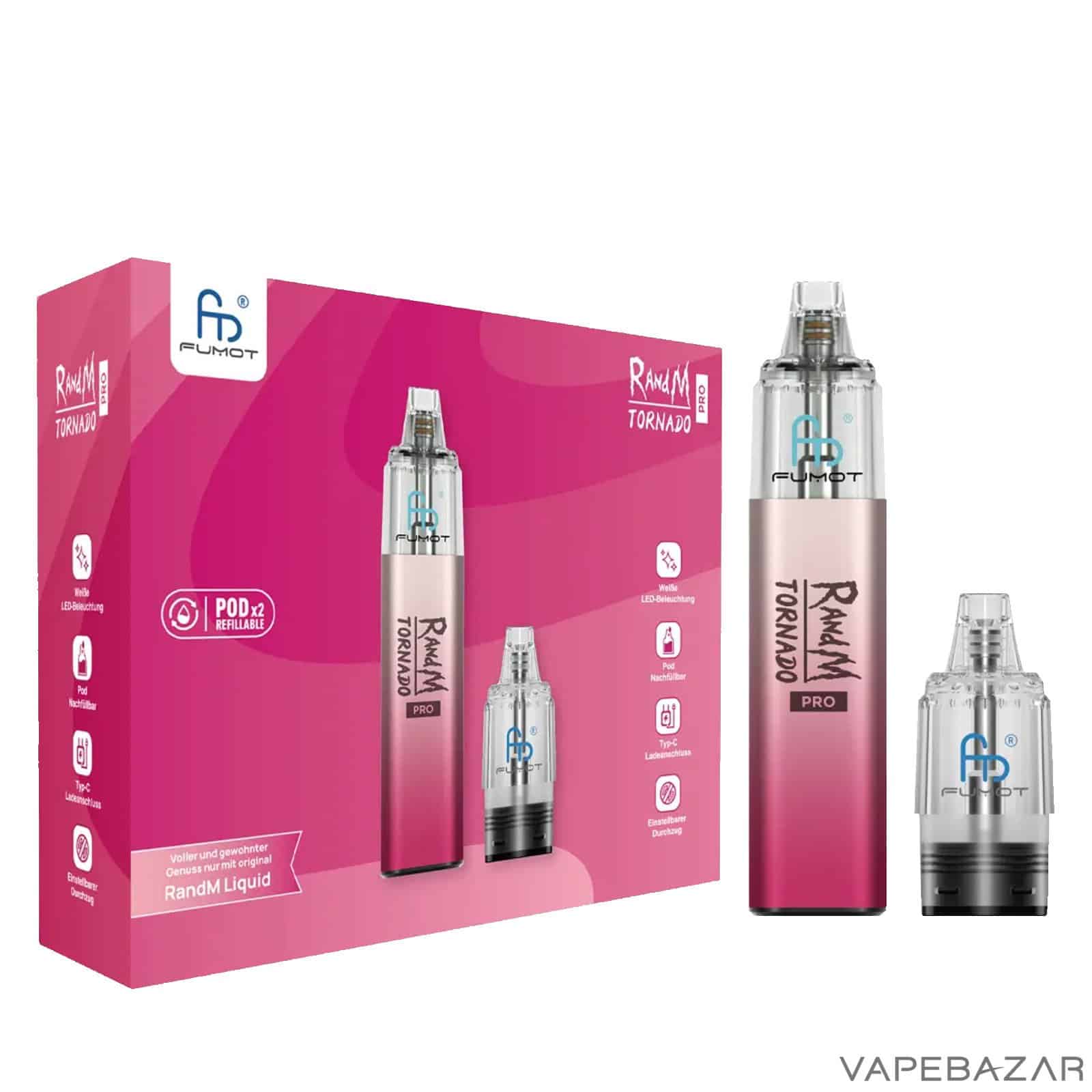 RandM Tornado Pro Pod Kit Pink 3 | Vapebazar Randm Tornado Pro Pod Kit Pink
