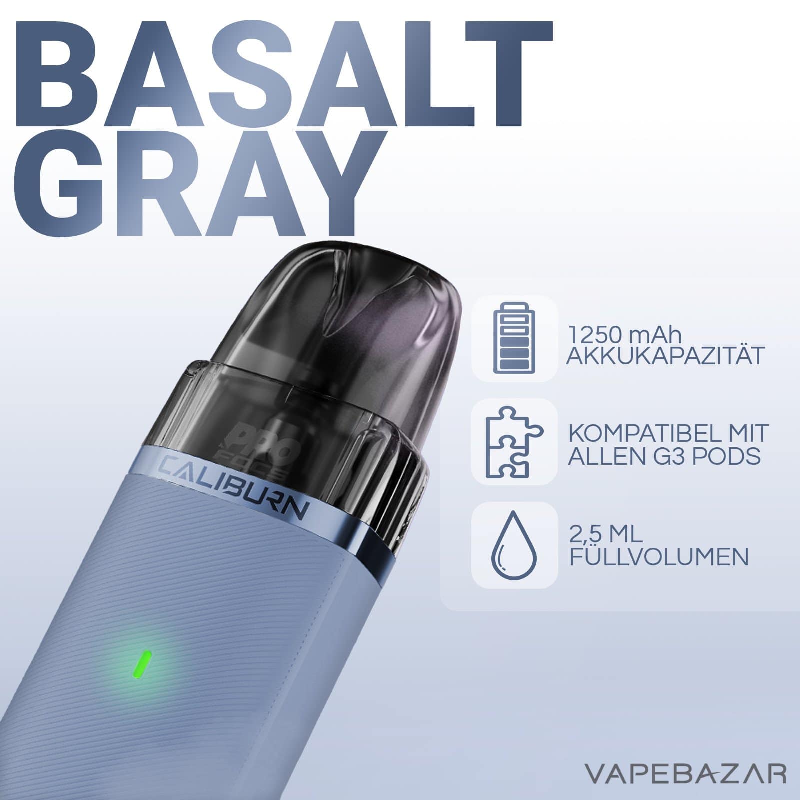 Uwell Caliburn G3 Basalt Gray 2 | Vapebazar Uwell Caliburn G3 Lite Basalt Gray