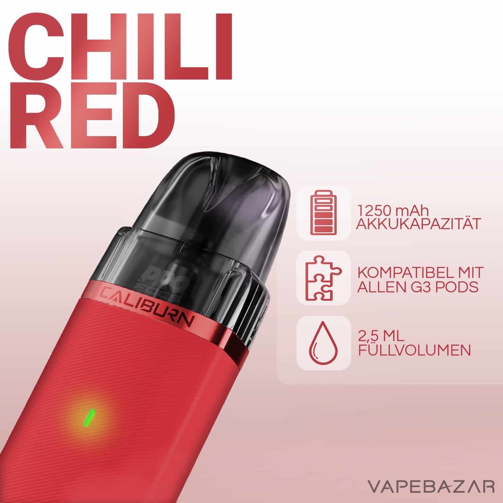Uwell Caliburn G3 Lite Chili Red 2 | Vapebazar Uwell Caliburn G3 Lite Chili Red