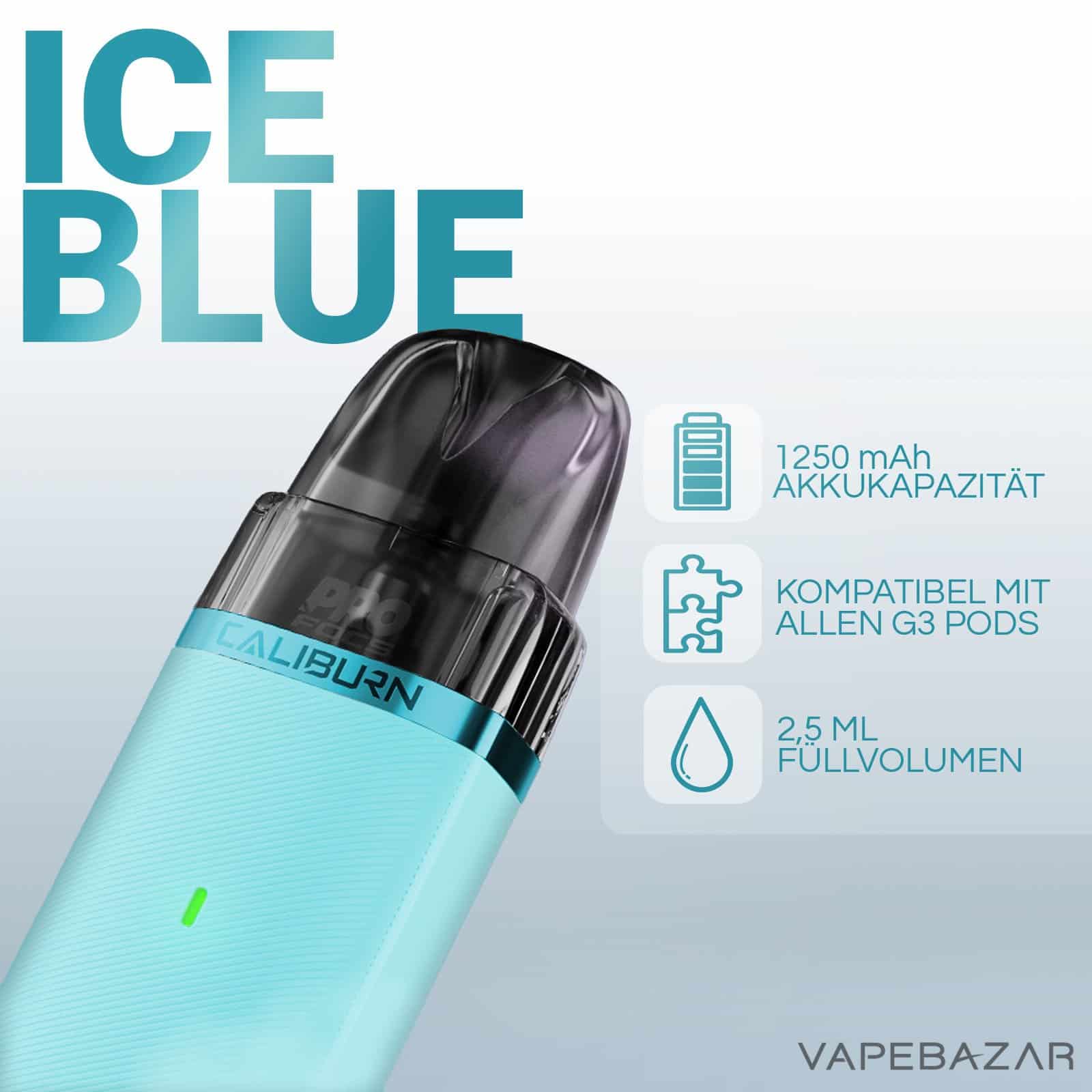 Uwell Caliburn G3 Lite Ice Blue 2 | Vapebazar Uwell Caliburn G3 Lite Ice Blue