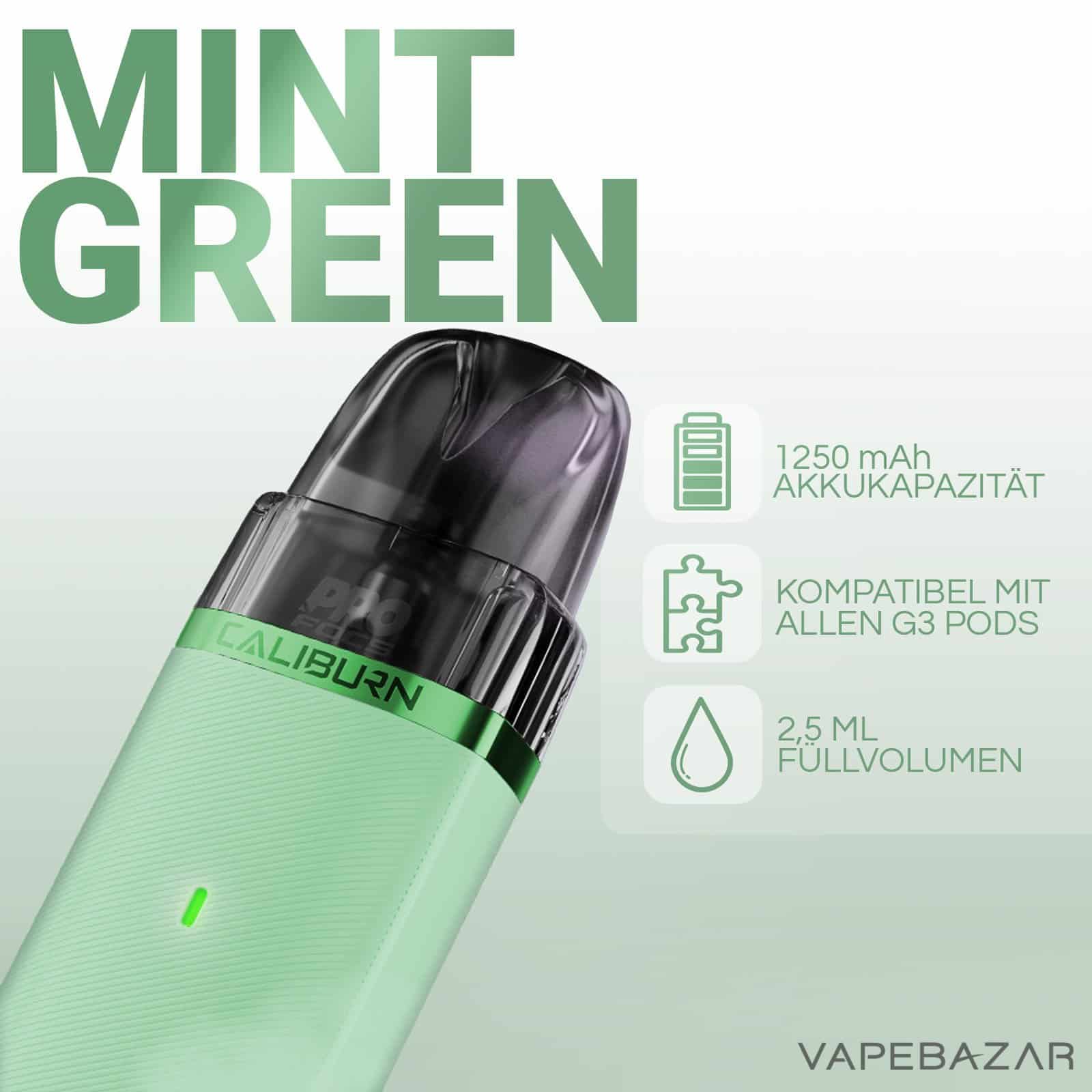 Uwell Caliburn G3 Lite Mint Green 2 | Vapebazar Uwell Caliburn G3 Lite Mint Green