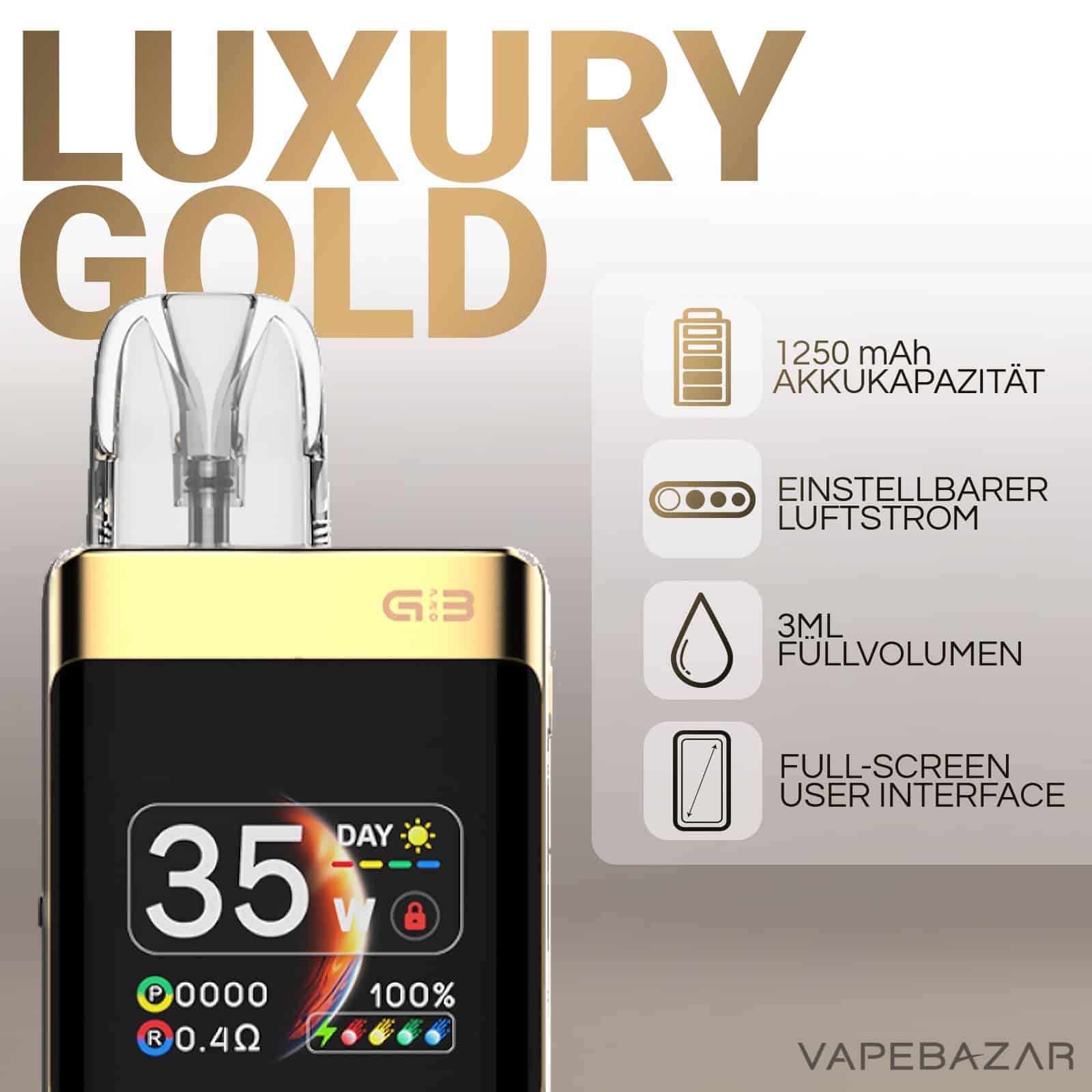 Uwell Caliburn G3 Pro Koko Luxury Gold 2 | Vapebazar Uwell Caliburn G3 Pro Koko Luxury Gold