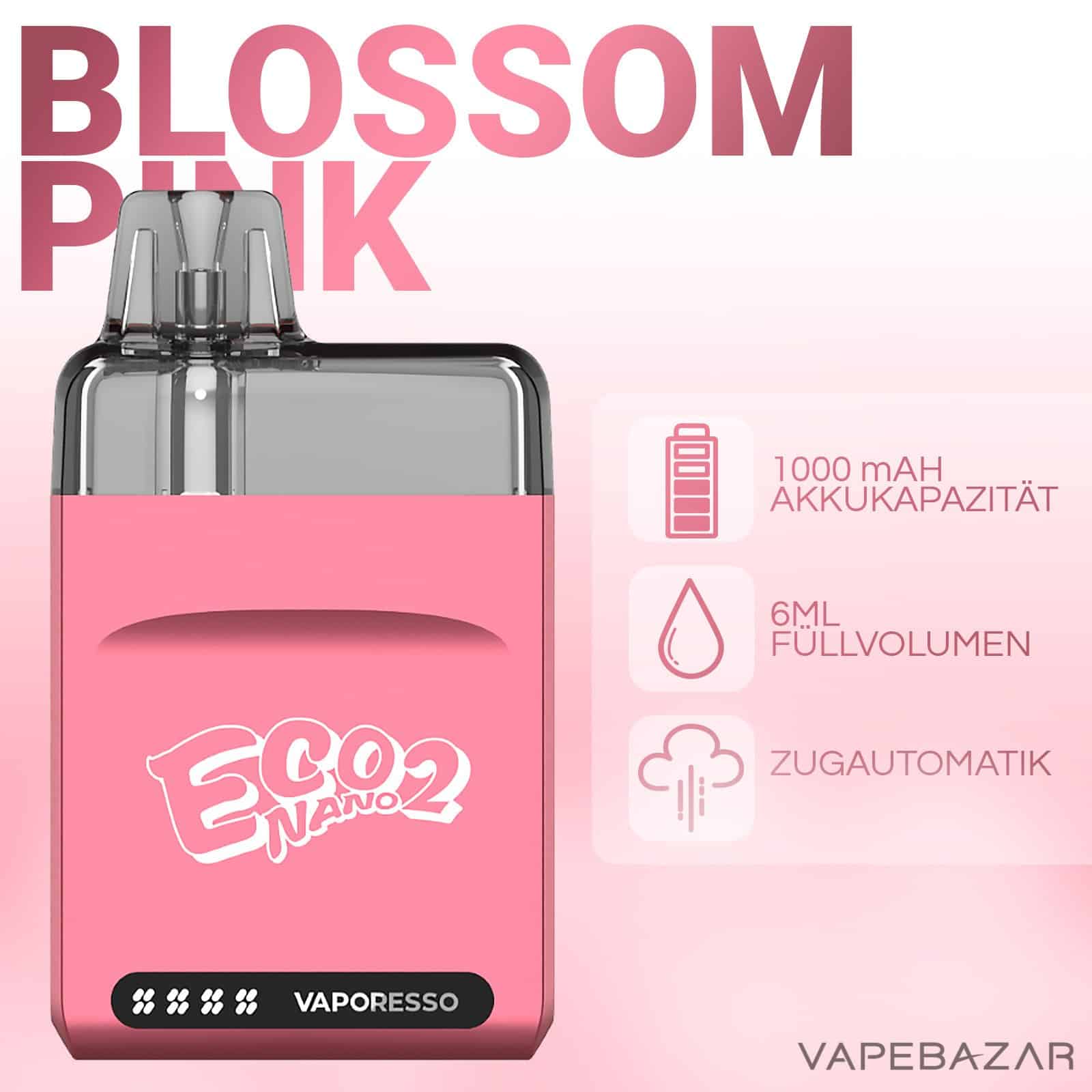 Vaporesso Eco Nano 2 Blossom Pink 2 | Vapebazar Vaporesso Eco Nano 2 Blossom Pink