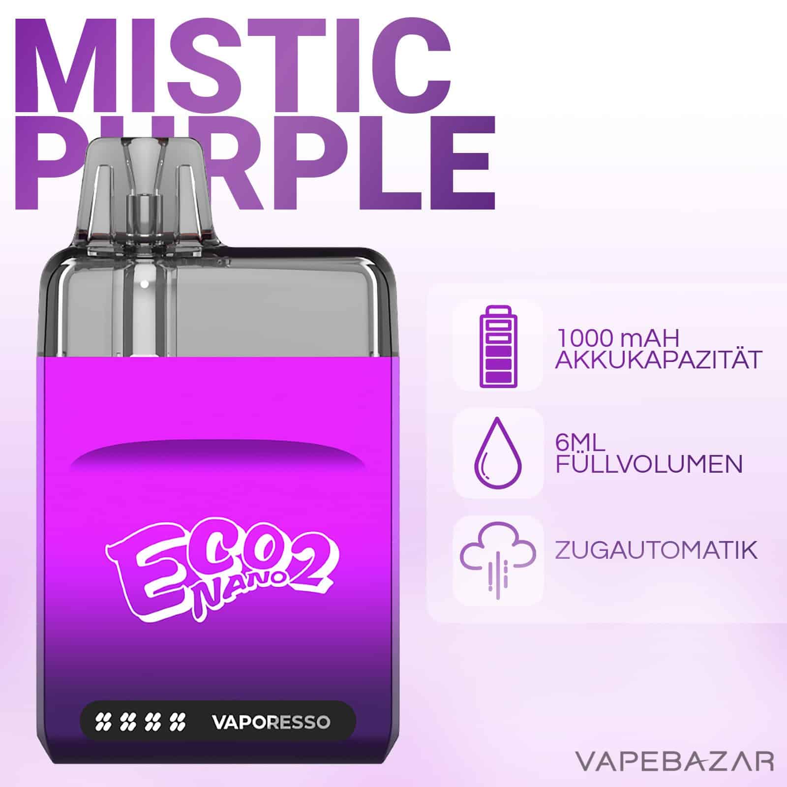 Vaporesso Eco Nano 2 Mistic Purple 2 | Vapebazar Vaporesso Eco Nano 2 - Cali Blue