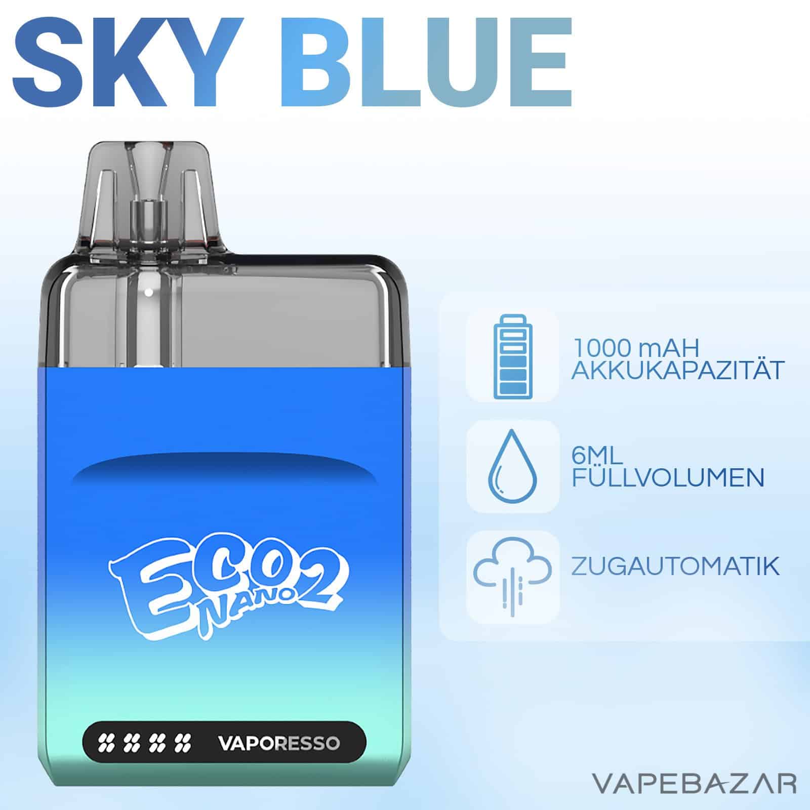 Vaporesso Eco Nano 2 Sky Blue 2 | Vapebazar Vaporesso Eco Nano 2 Sky Blue