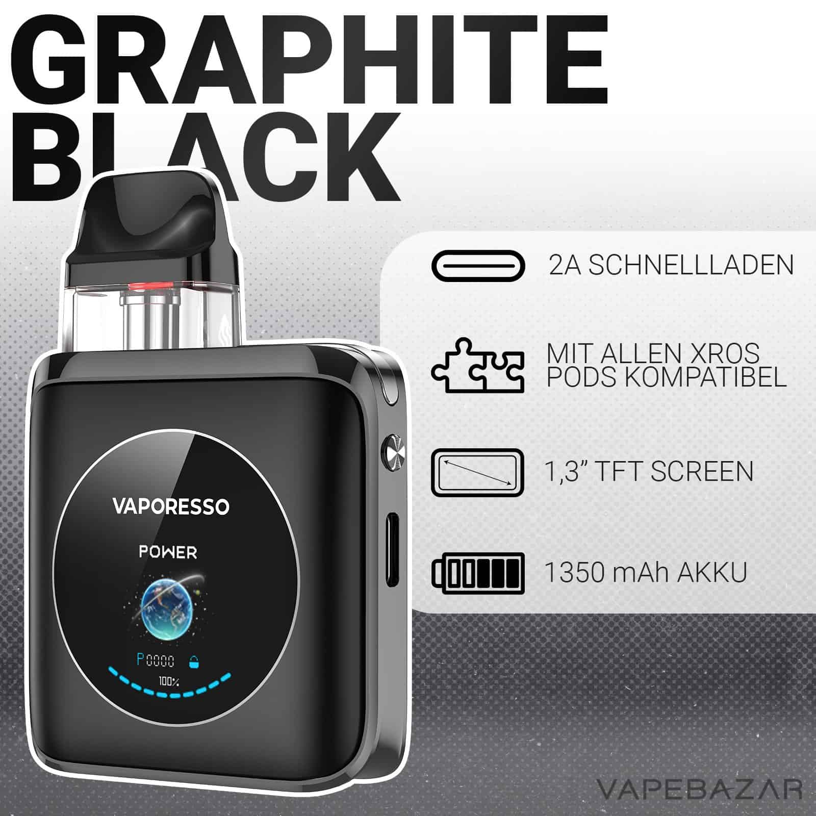 Vaporesso XROS 4 Nano Graphite Black 2 | Vapebazar Vaporesso Xros 4 Nano Graphite Black