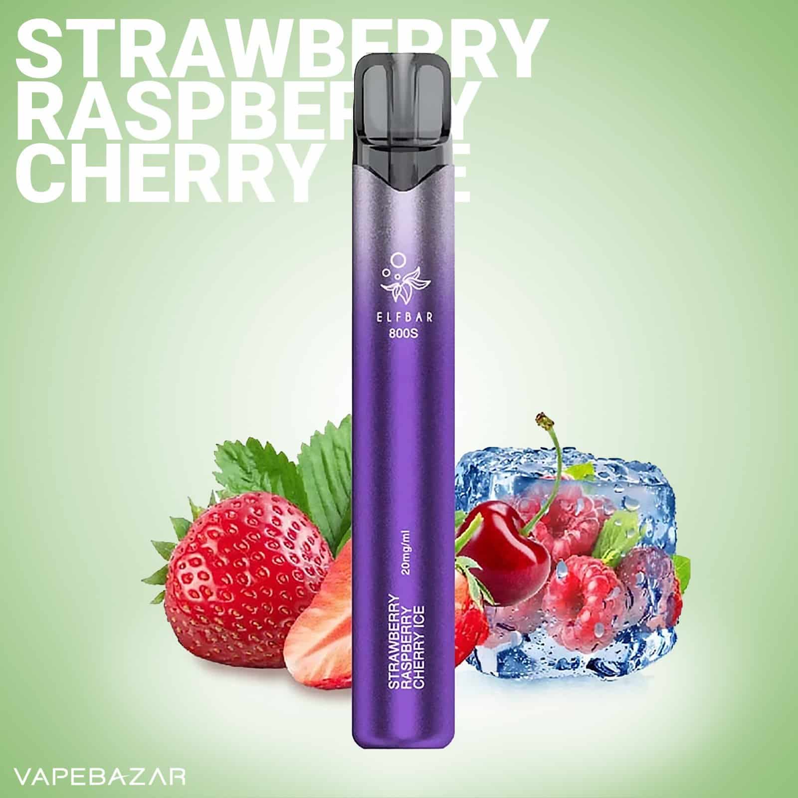 Elfbar 800s Strawberry Raspberry Cherry Ice | Vapebazar Elfbar 800S Strawberry Raspberry Cherry Ice