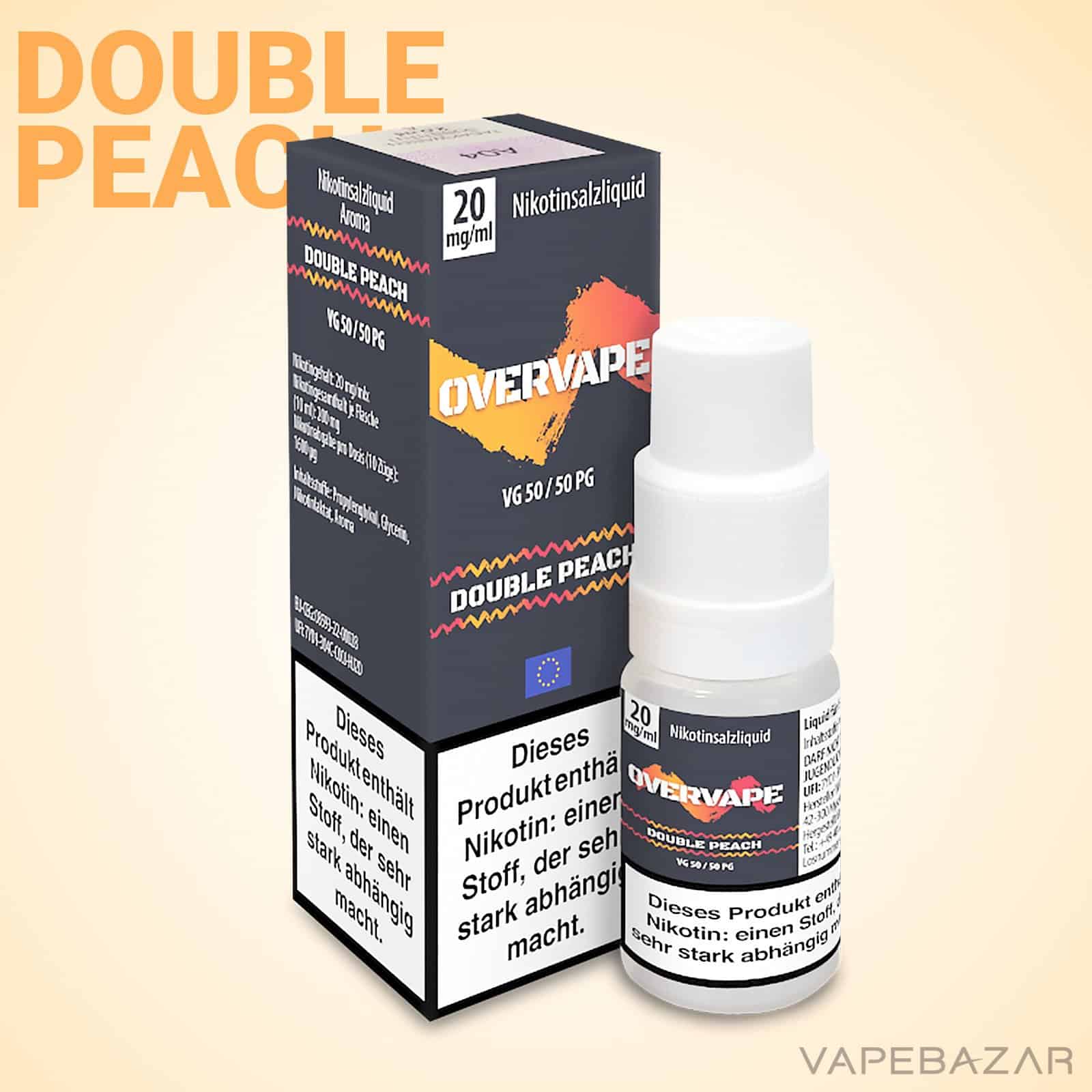 Overvape Nikotinsalzliquid Double Peach 2 | Vapebazar Overvape Nikotinsalzliquid Double Peach