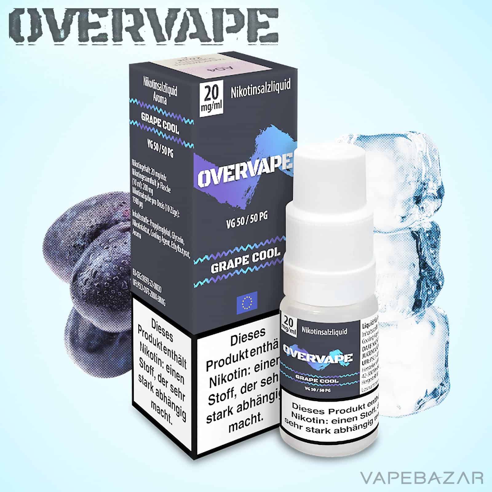 Overvape Nikotinsalzliquid Grape Cool | Vapebazar Overvape Nikotinsalzliquid Grape Cool
