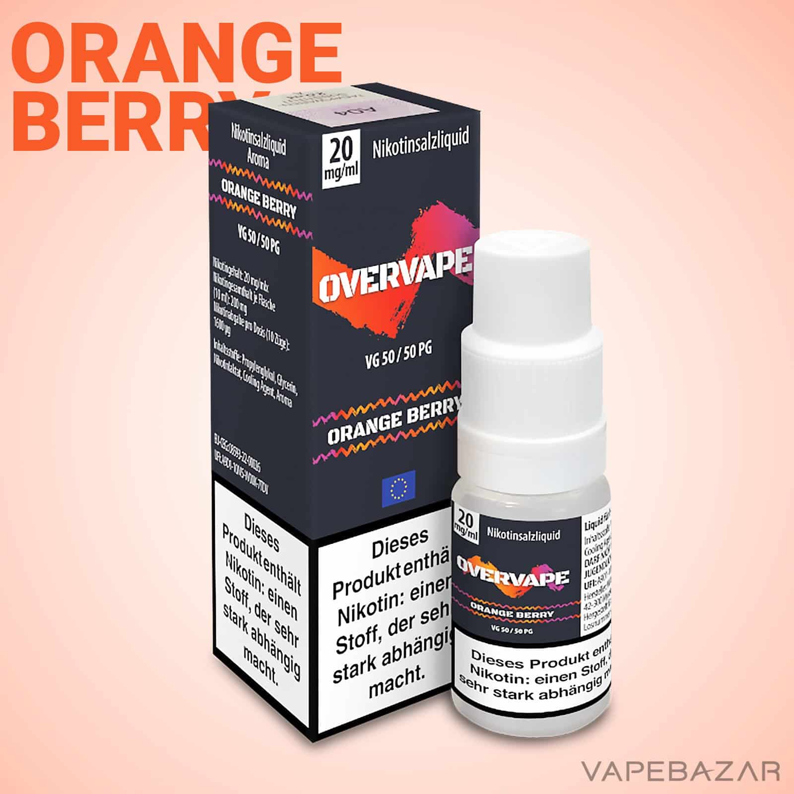 Overvape Nikotinsalzliquid Orange Berry 2 | Vapebazar Overvape Nikotinsalzliquid Orange Berry