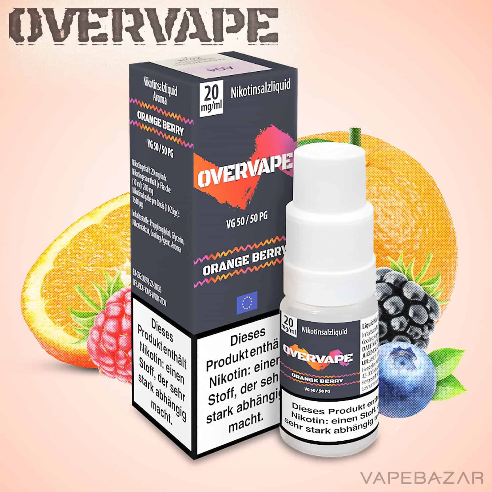 Overvape Nikotinsalzliquid Orange Berry | Vapebazar Overvape Nikotinsalzliquid Orange Berry