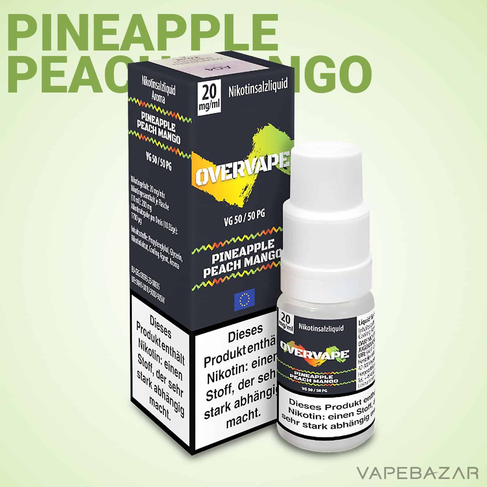 Overvape Nikotinsalzliquid Pineapple Peach Mango 2 | Vapebazar Overvape Nikotinsalzliquid Pineapple Peach Mango