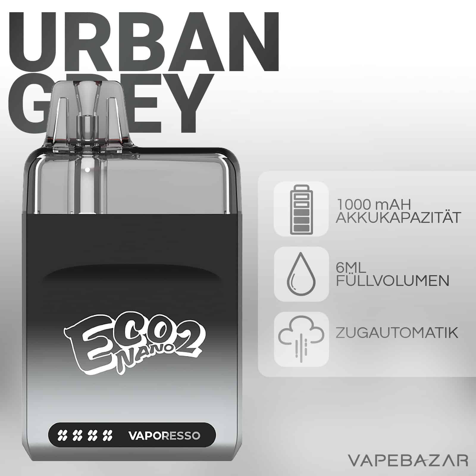 Vaporesso Eco Nano 2 Urban Grey 2 | Vapebazar Vaporesso Eco Nano 2 Urban Grey 2