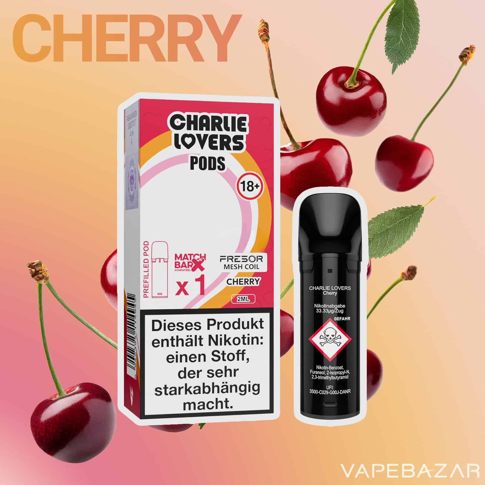 Charlie Lovers Pods Cherry 1er | Vapebazar Charlie Lovers Pods Cherry 1Er Vapebazar