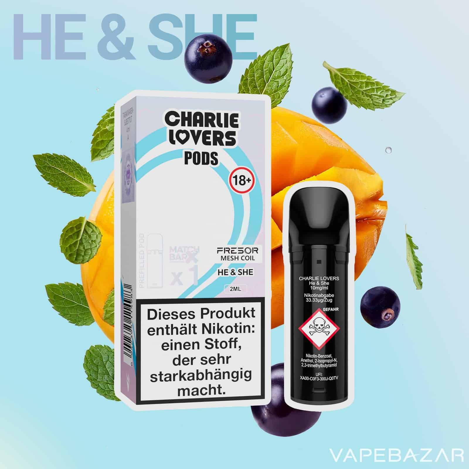 Charlie Lovers Pods He She 1er Vapebazar | Vapebazar Charlie Lovers Pods He &Amp; She 1Er Vapebazar