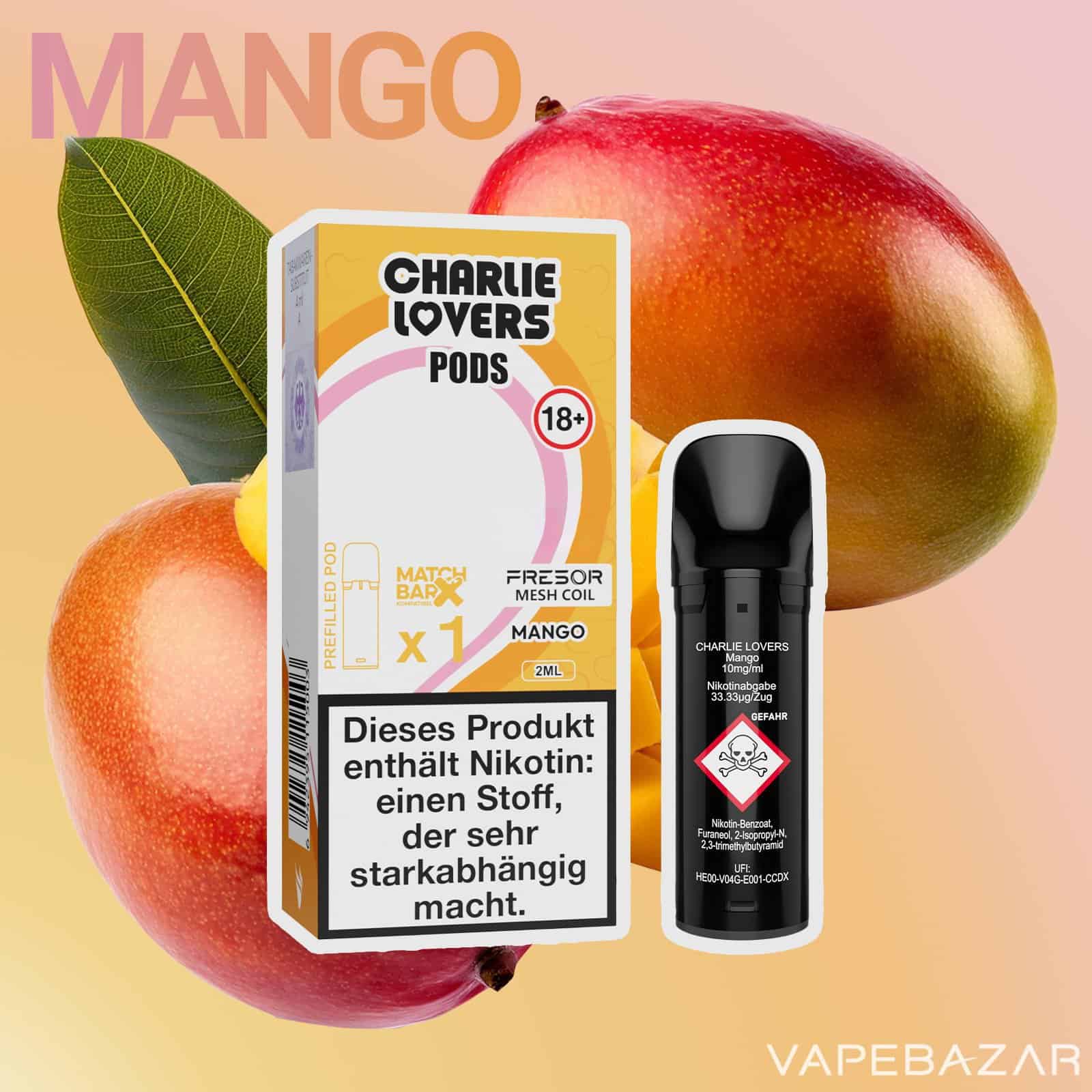 Charlie Lovers Pods Mango 1er Vapebazar | Vapebazar Charlie Lovers Pods Mango 1Er Vapebazar