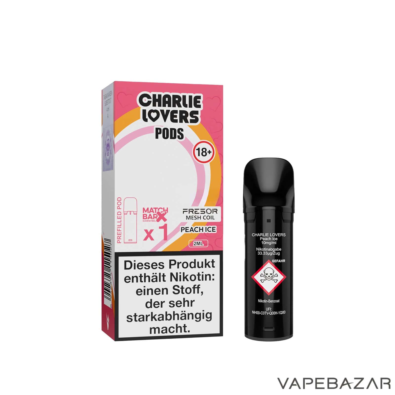 Charlie Lovers Pods Peach Ice 1er 3 | Vapebazar Charlie Lovers Pods Peach Ice 1Er Vapebazar