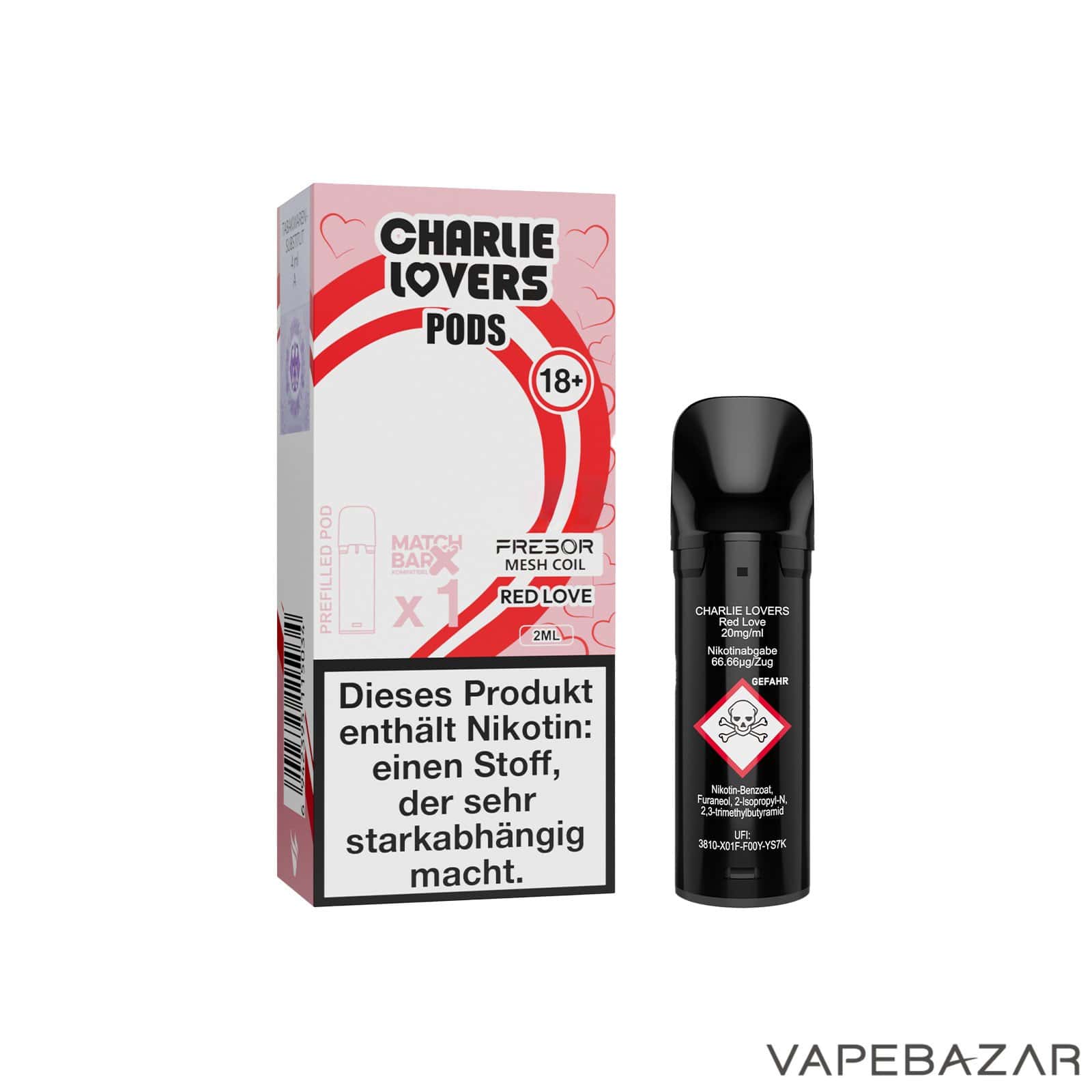 Charlie Lovers Pods Red Love 1er 3 | Vapebazar Charlie Lovers Pods Red Love 1Er Vapebazar