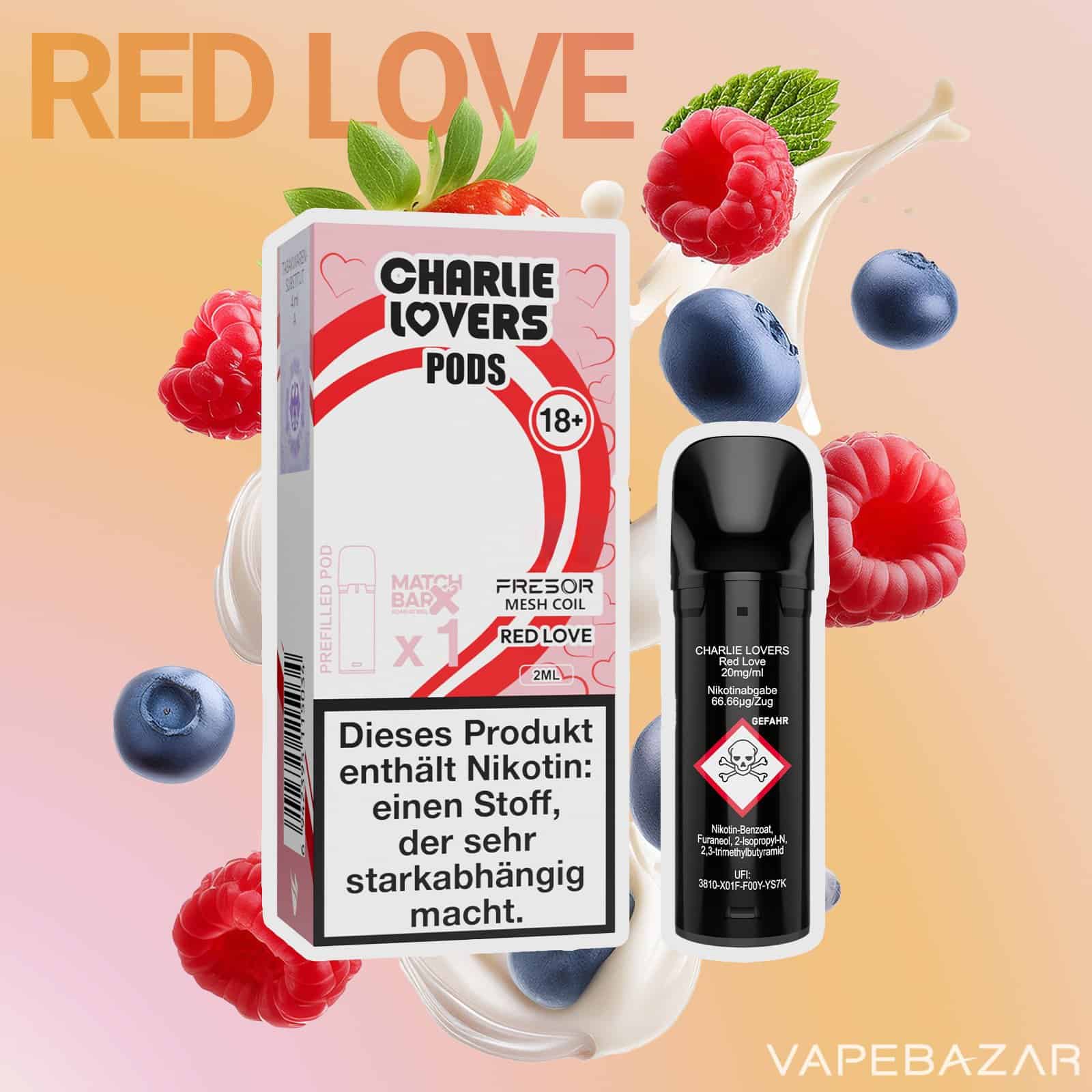 Charlie Lovers Pods Red Love 1er | Vapebazar Charlie Lovers Pods Red Love 1Er Vapebazar