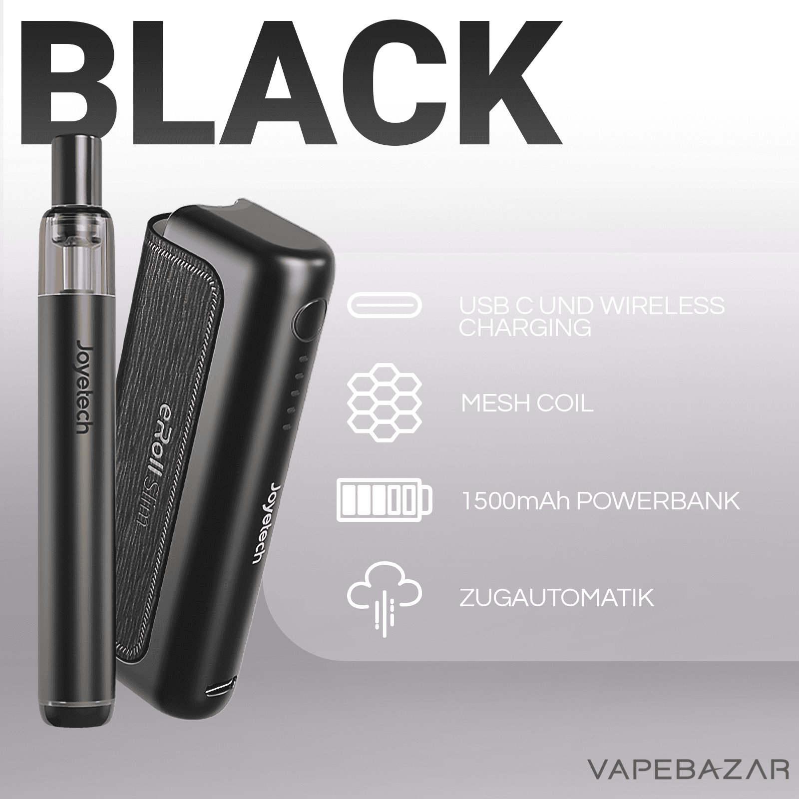 Joyetech eRoll Slim Full Kit Black 2 | Vapebazar Joyetech Eroll Slim Full Kit Black Vapebazar