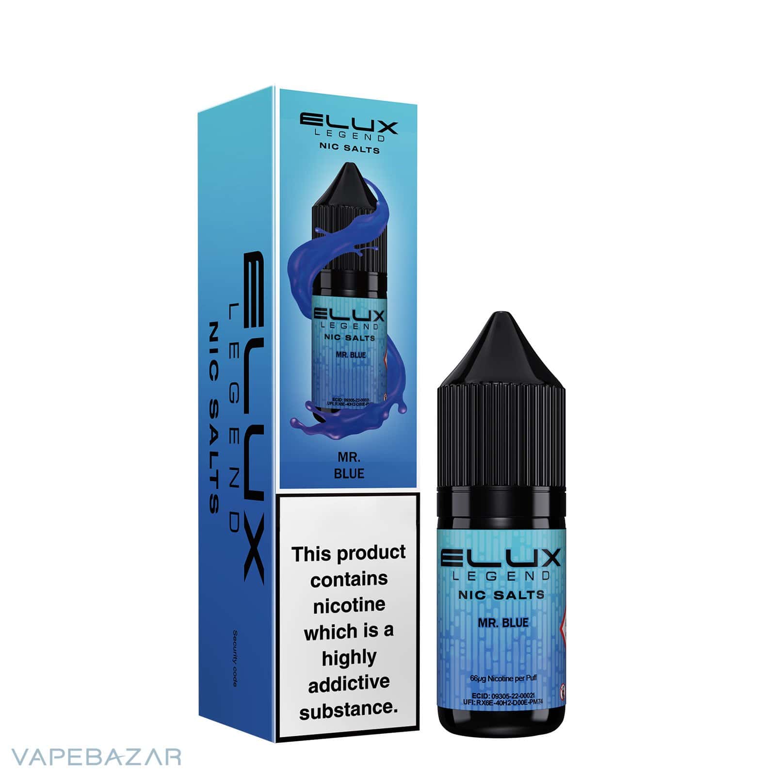 ELUX LEGEND NIC SALTS Mr Blue 3 | Vapebazar Elux Legend Nic Salts Mr. Blue
