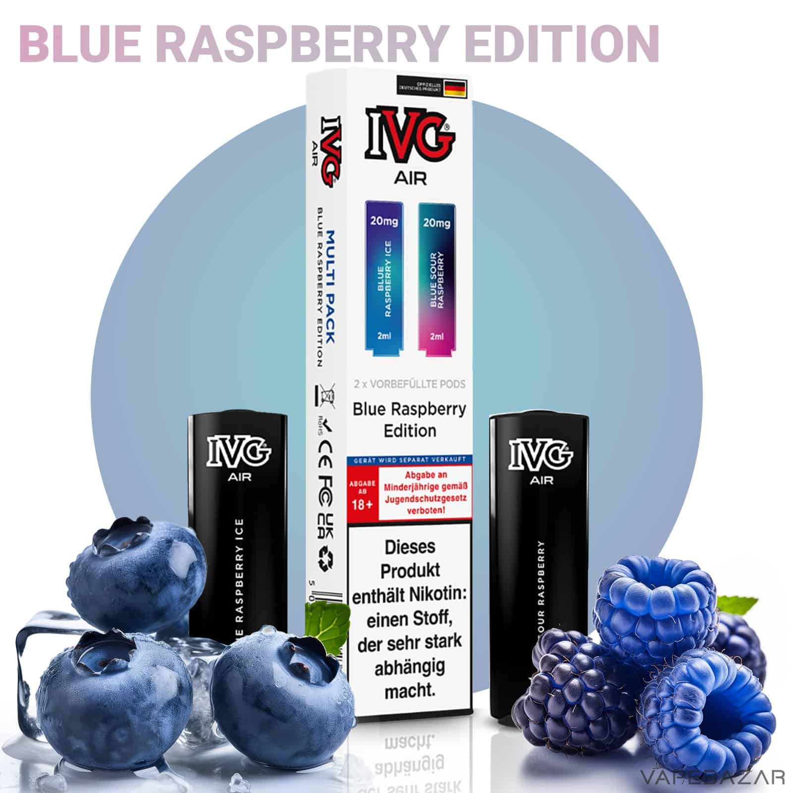 IVG Air Pods Blue Raspberry Edition Multiflavorpack | Vapebazar Ivg Air Pods Blue Raspberry Edition Multiflavorpack